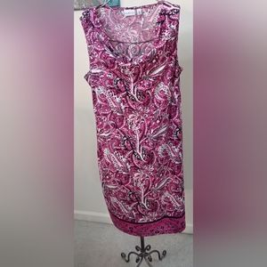 KIM ROGERS SIZE XL PAISLEY MIDI TANK DRESS